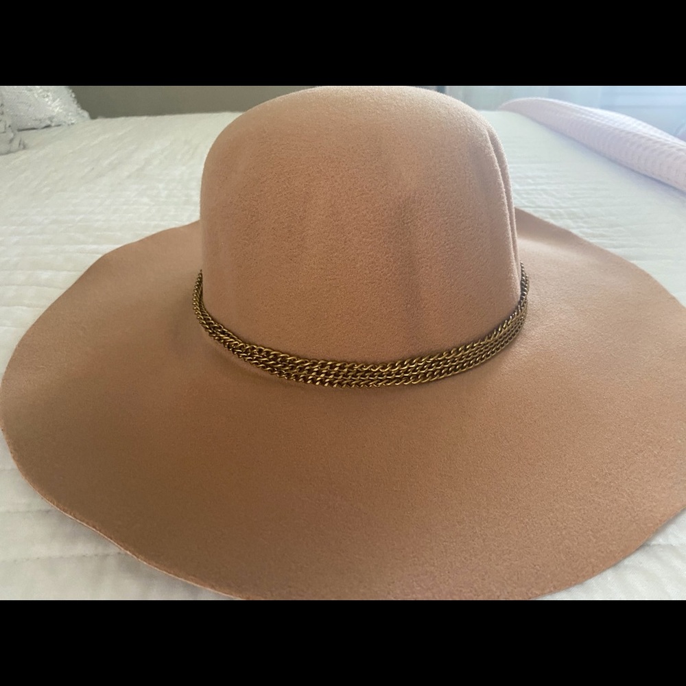 Wide Brim Fedora Fluffy Suede Summer Hat Wool Gold - Picture 7 of 7